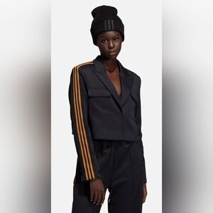 Adidas x Ivy Park Cropped Suit Jacket Black Orange Brown